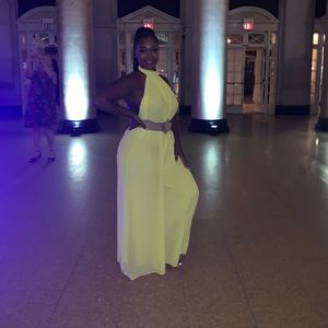 Yellow backless romper